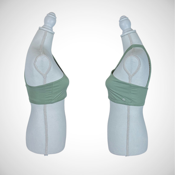 ANINE BING SPORT Jules Sports Bra Asymmetrical Design Artichoke Green size Small - Picture 5 of 11
